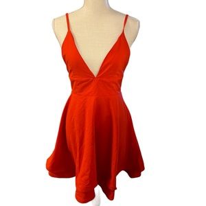 Midi red dress